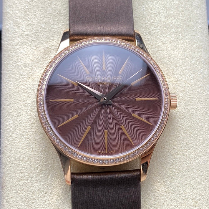 PATEK Watch Calatrava 35mm Pink Gold Chocolate Dial