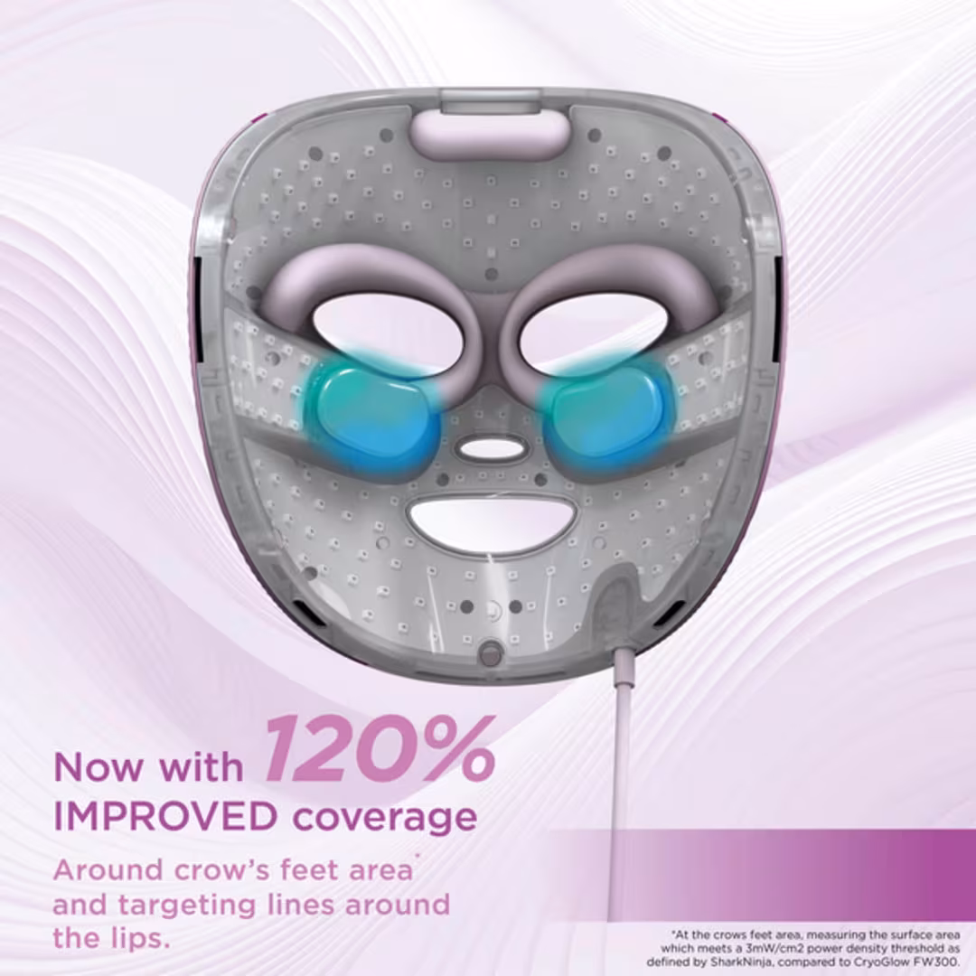 Shark Beauty  CryoGlow Plus Under-Eye Cooling + Wider-Coverage LED Anti-Aging Mask in Pastel Berry