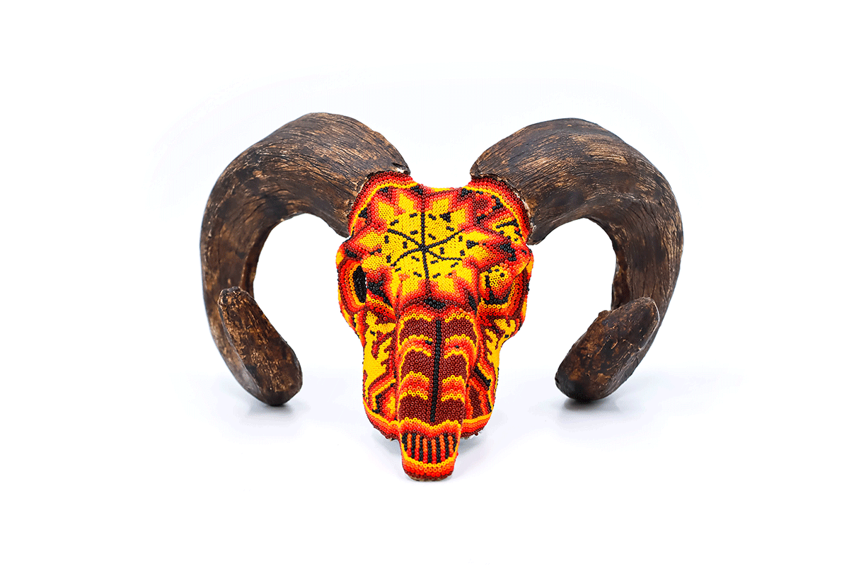 Cabeza Chivo - Obra de Arte Huichol