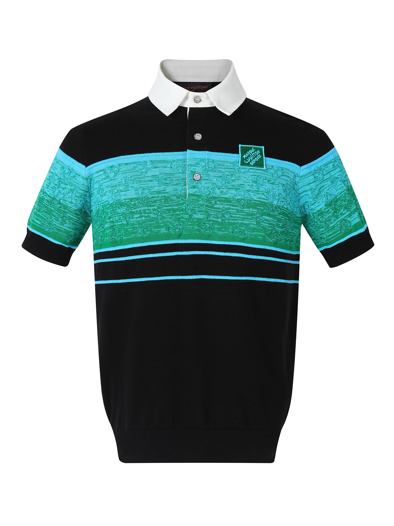 Louis Vuitton jacquard contrasting short sleeved polo shirt