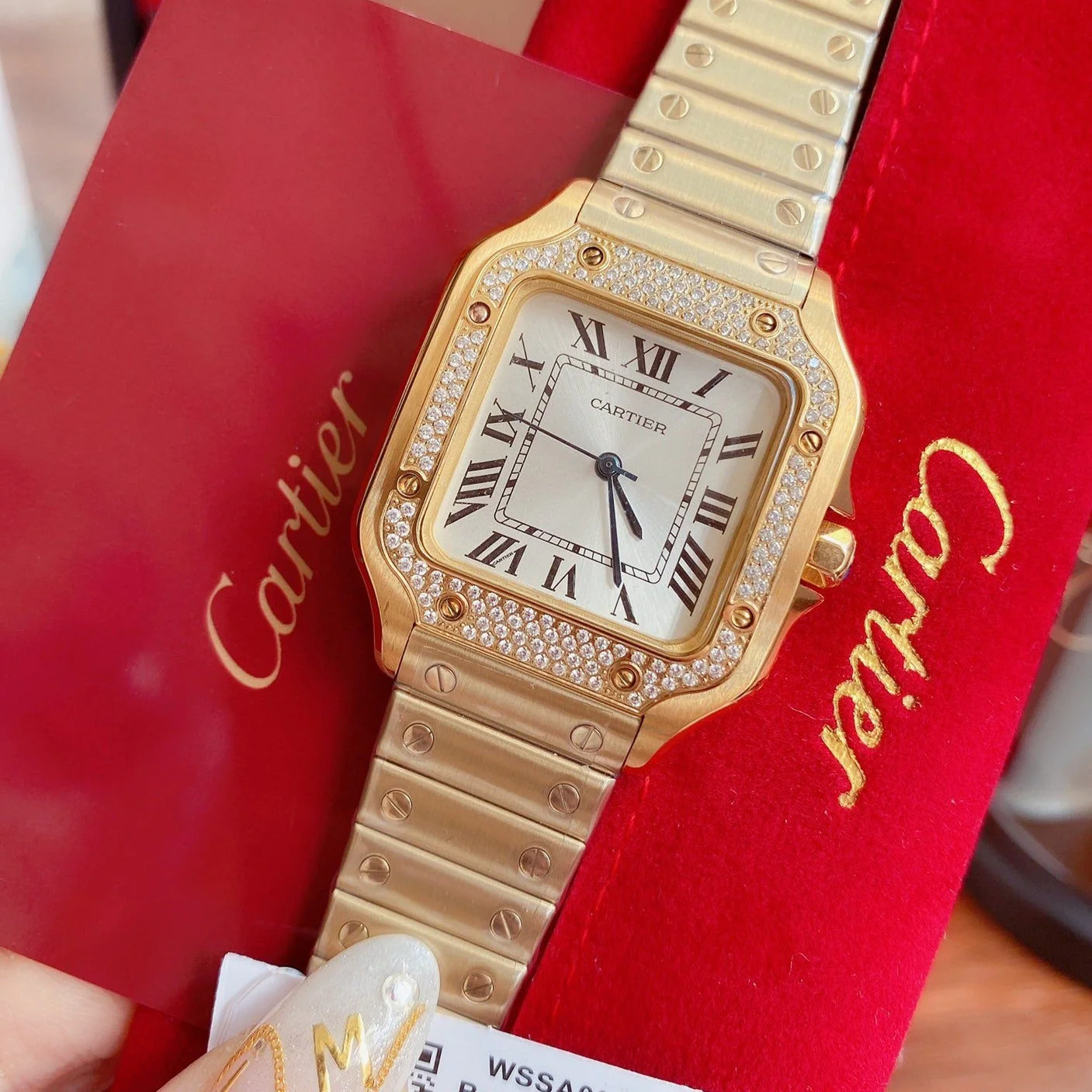 Cartier Watch SANTOS LADY 35MM QUARTZ 35MM GOLD DIAMOND