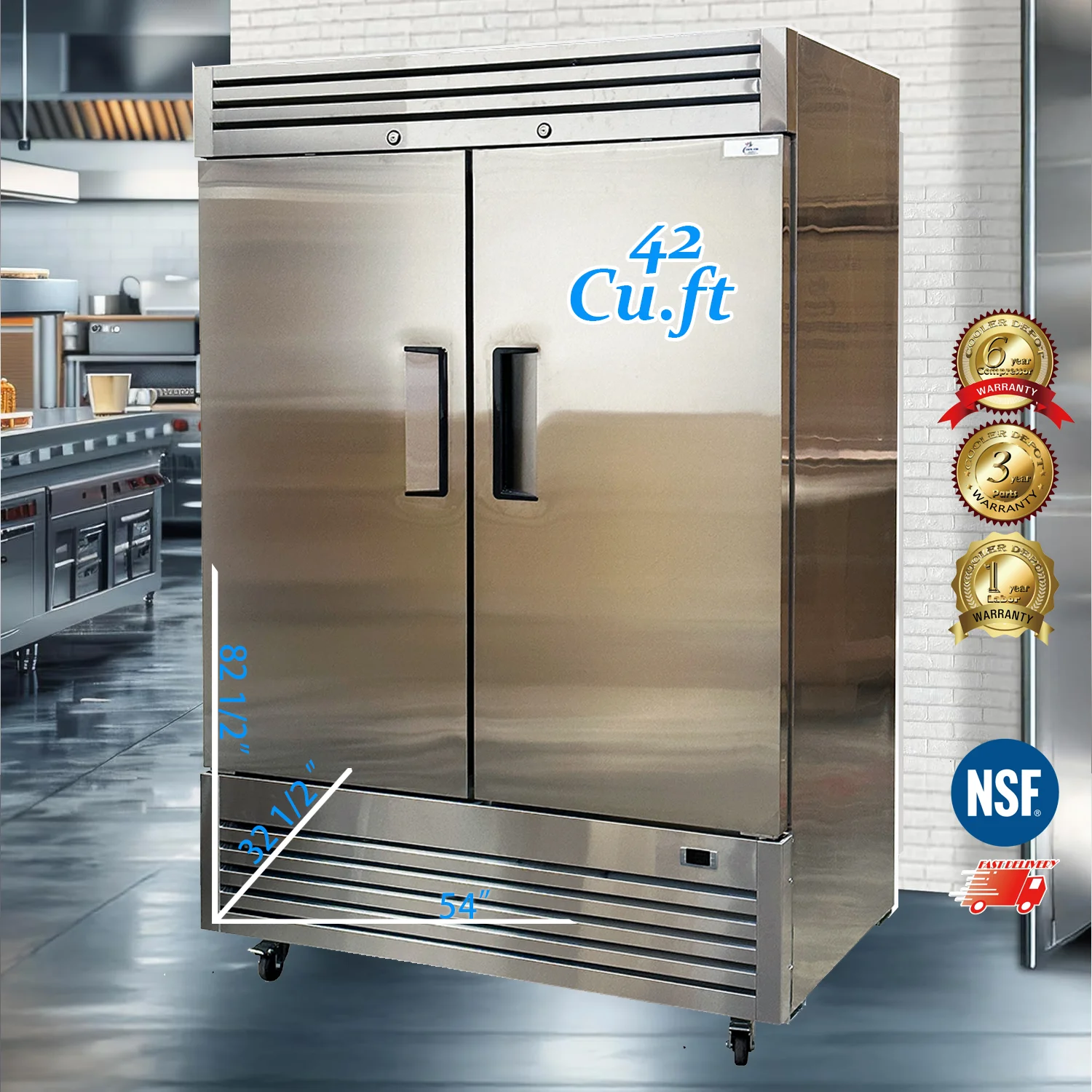 Commercial Reach in Refrigerator, 54