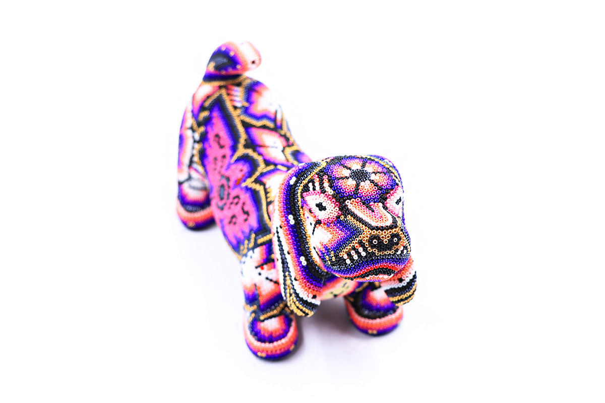 Perro Salchicha - Obra de Arte Huichol