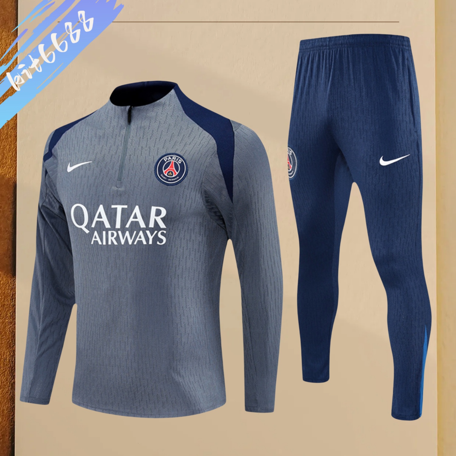 2025/2026 PSG Paris Saint-Germain Kids Half Zip Training Clothes (Kids Kit)