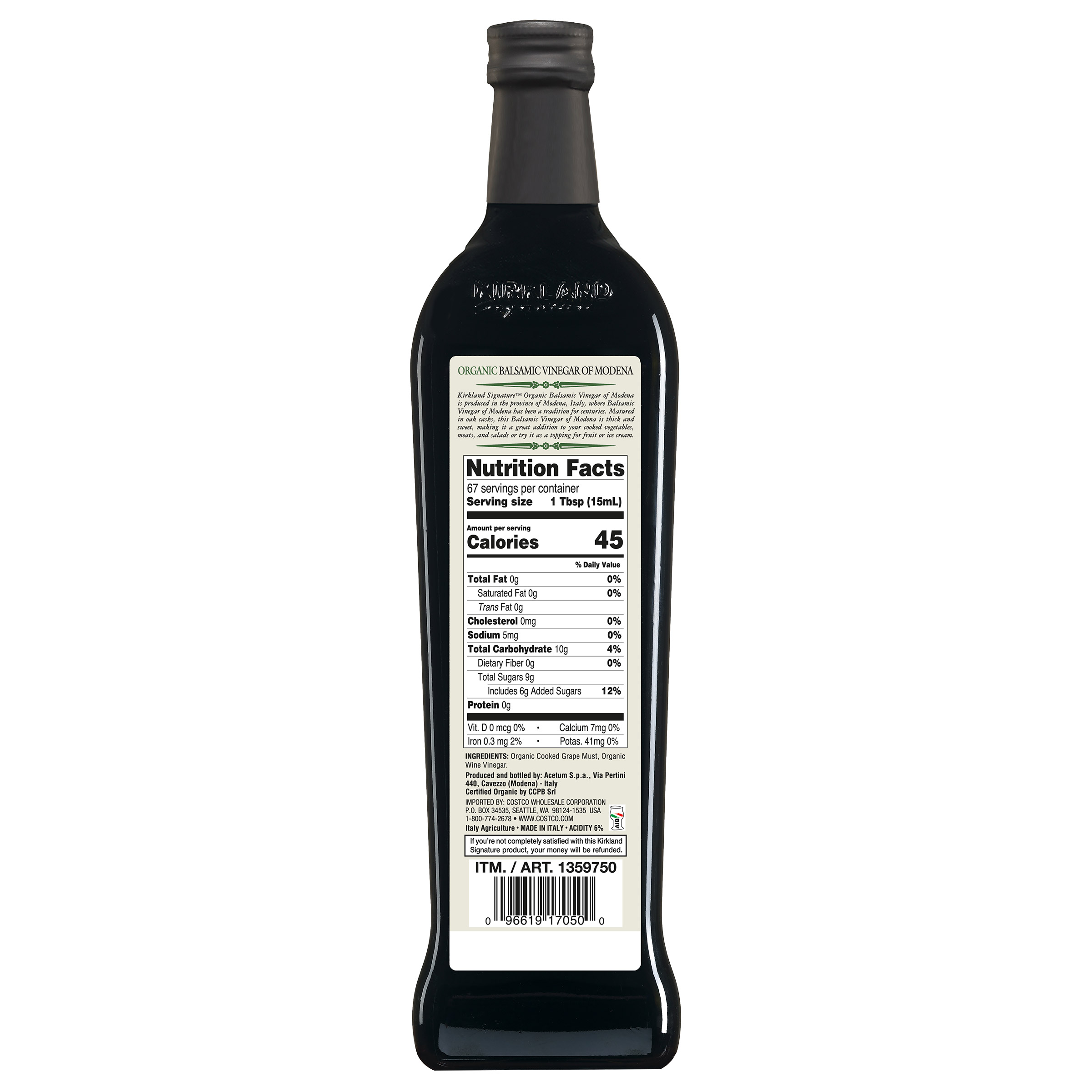 Kirkland Signature Organic Modena Balsamic Vinegar 2-pack (33.8 oz each)