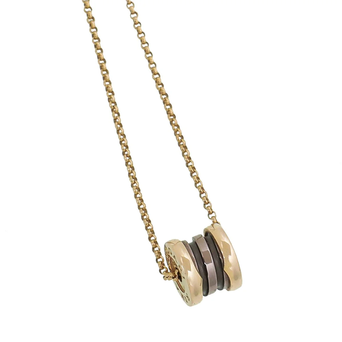 Bvlgari 18K Pink Gold Ceramic B.Zero 1 Necklace