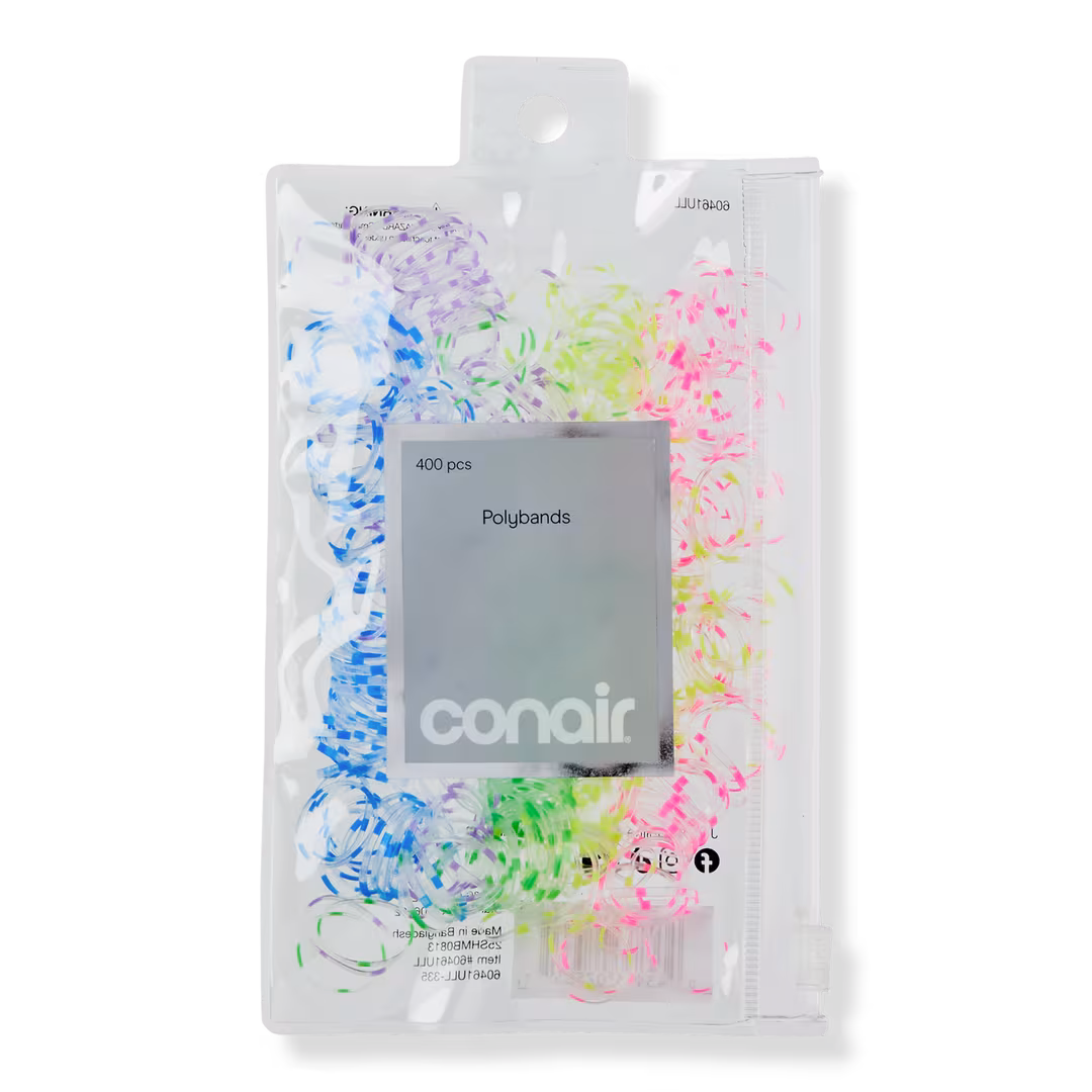 Conair Accessories  Clear Polybands with Neon Dots