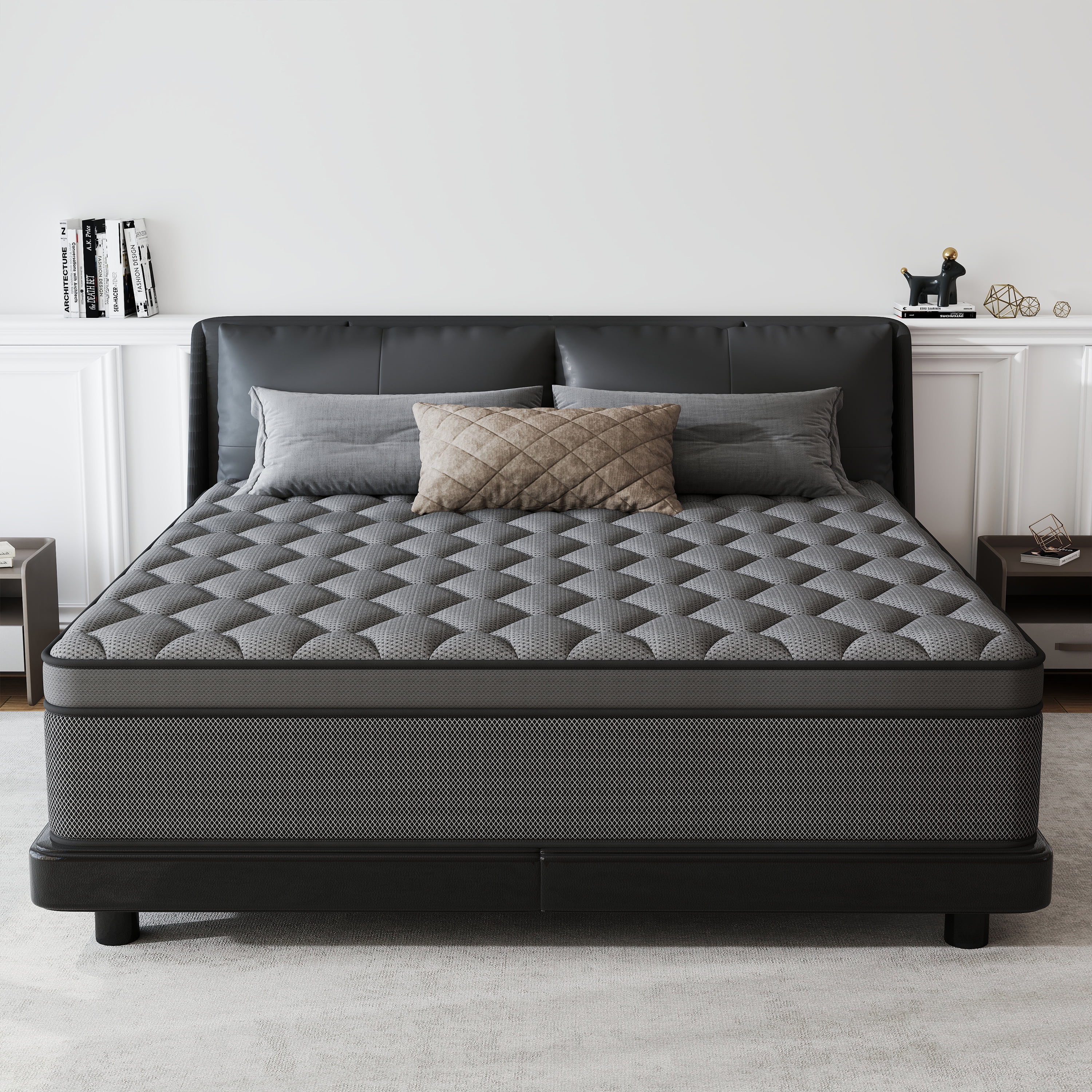 lemontalking 12 inch King Mattresses, Pocket Spring Hybrid Mattress with Gel Memory Foam for Cool Sleep