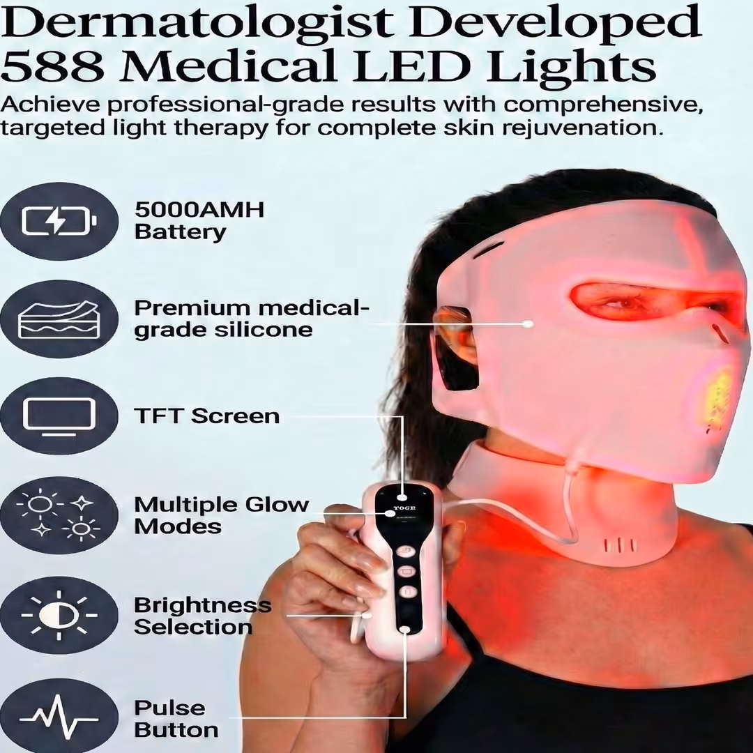 Lovery  4D LED Light Therapy Face & Neck Set with Multiple Wavelengths Medical-Grade Silicone