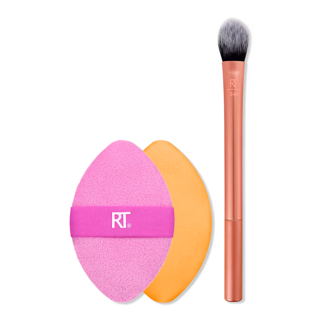Real Techniques  Precision Perfection Powder Puff + Makeup Brush Duo