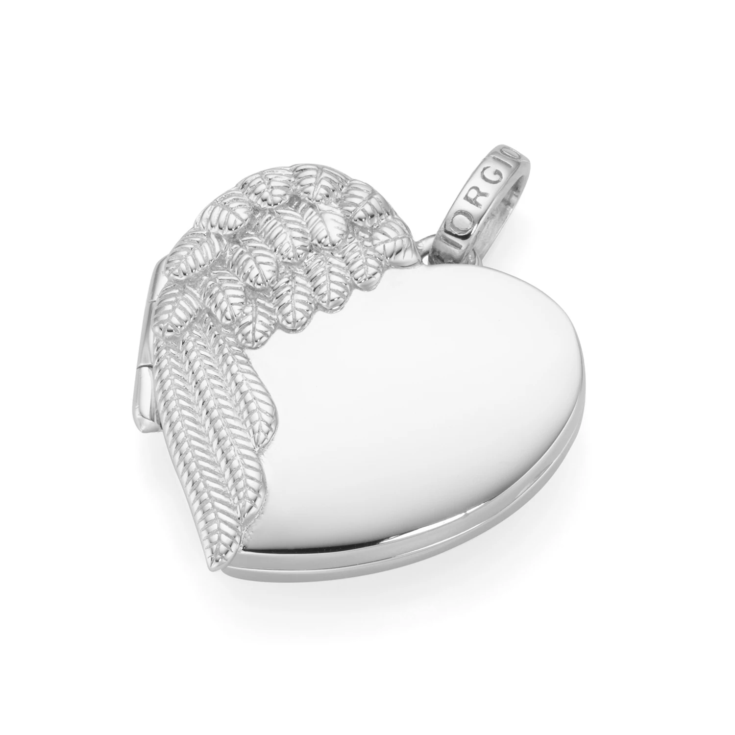 Anhänger Medaillon Herz mit Flügel, Silber 925