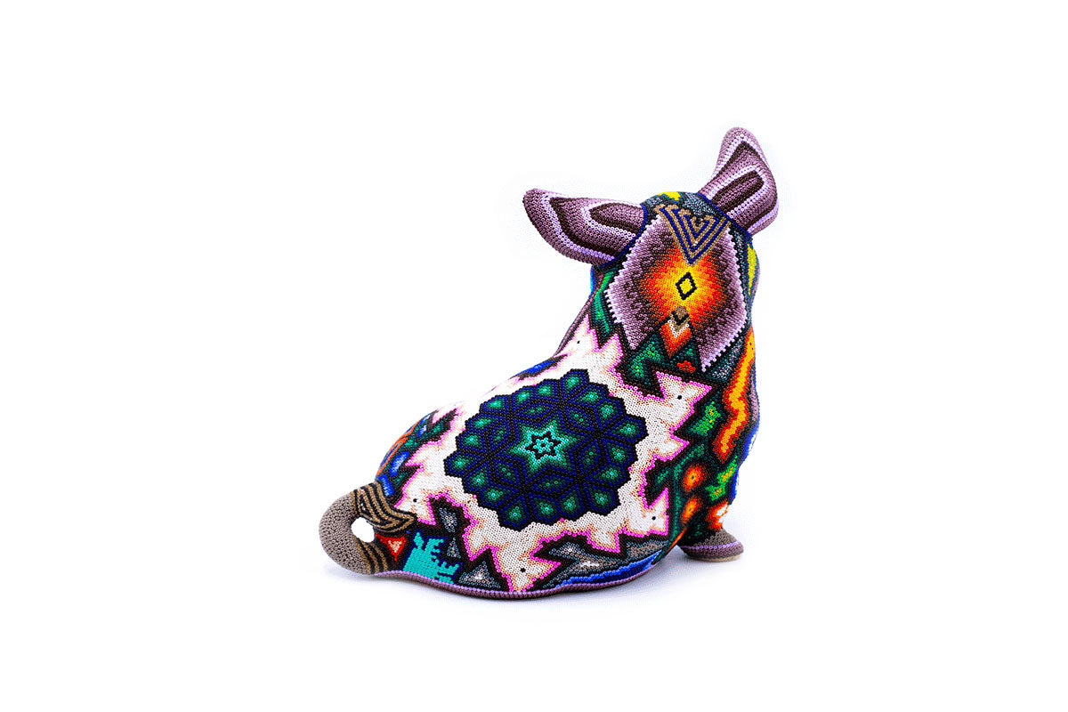Cerdo Orejón - Obra de Arte Huichol