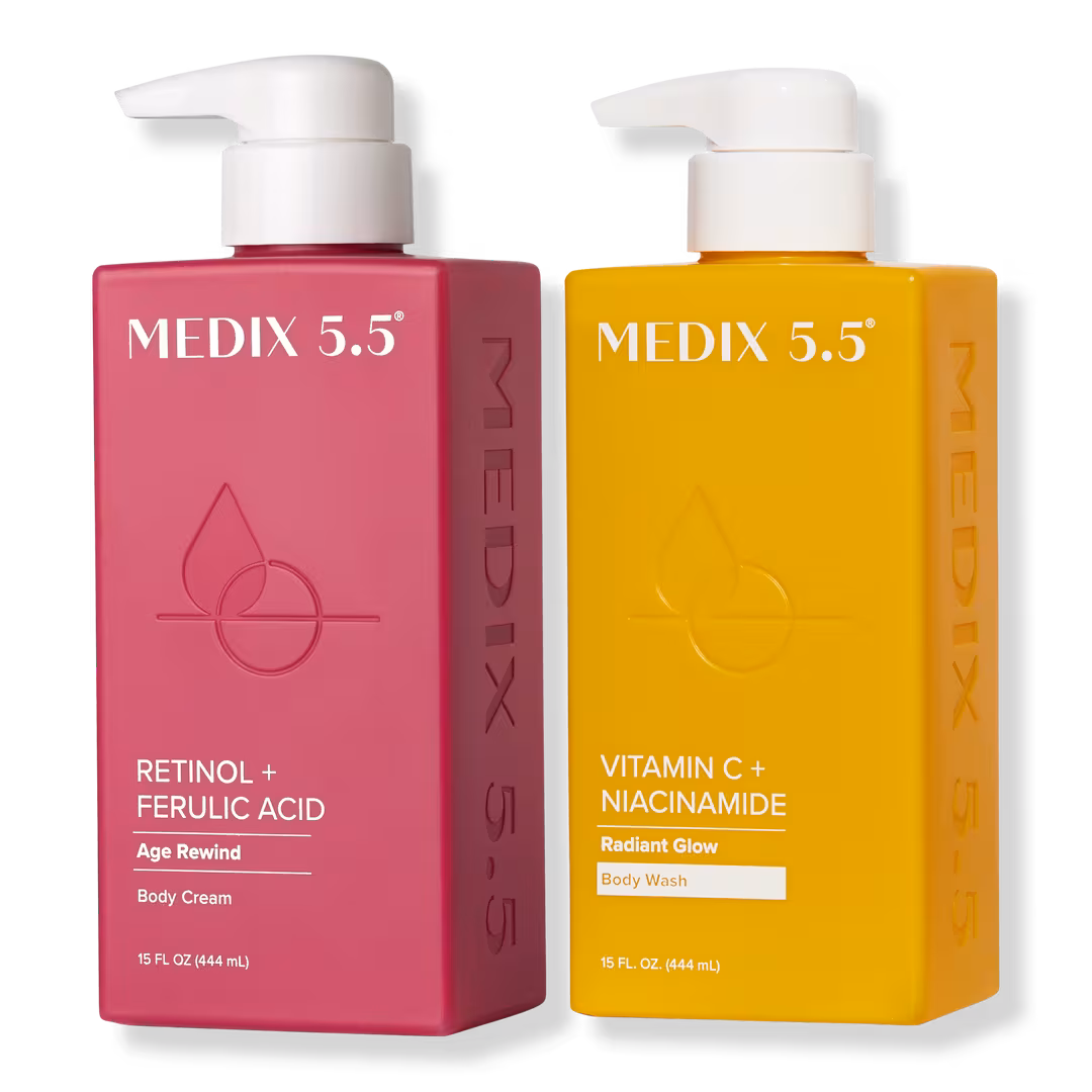 Medix 5.5  Firm + Glow Duo | Retinol + Ferulic Acid Body Cream, Vitamin C + Niacinamide Body Wash