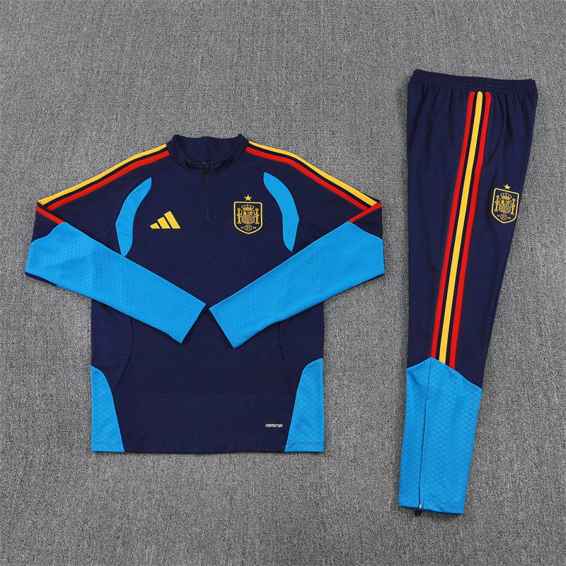 Adult/Kids 2026 Spain Half-Pull Training Football Shirt
