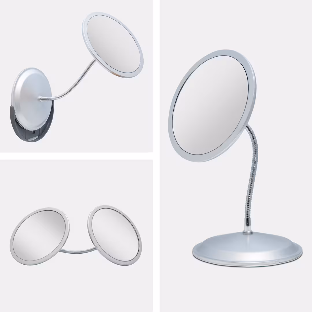 Zadro  Gooseneck Wall Mounted Makeup Mirror with 10X/5X