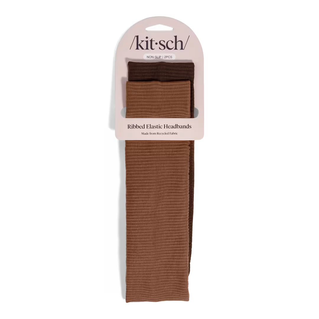 Kitsch  Recycled Fabric Ribbed Elastic Headbands Set