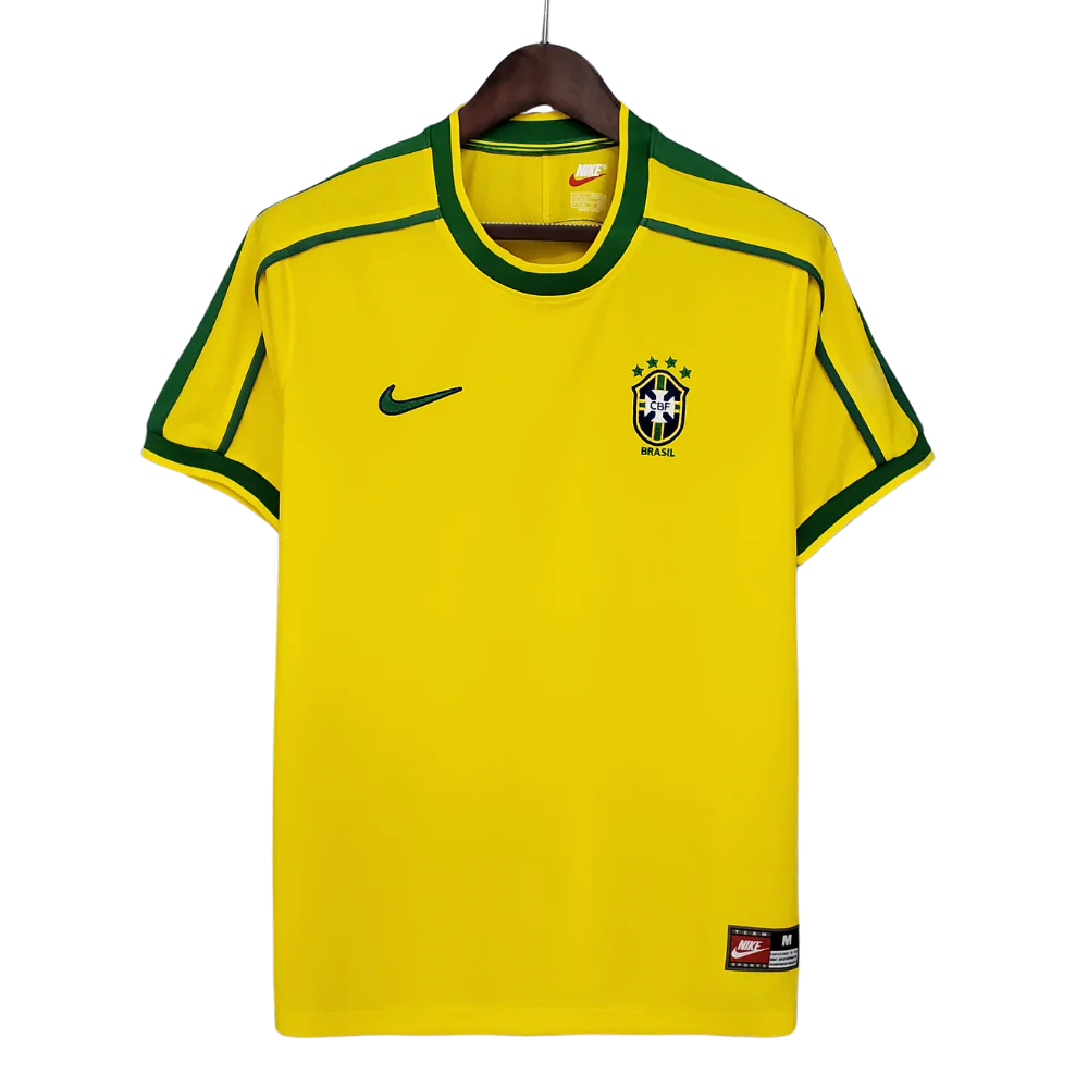 Retro 1998 Brazil Home Soccer Jersey