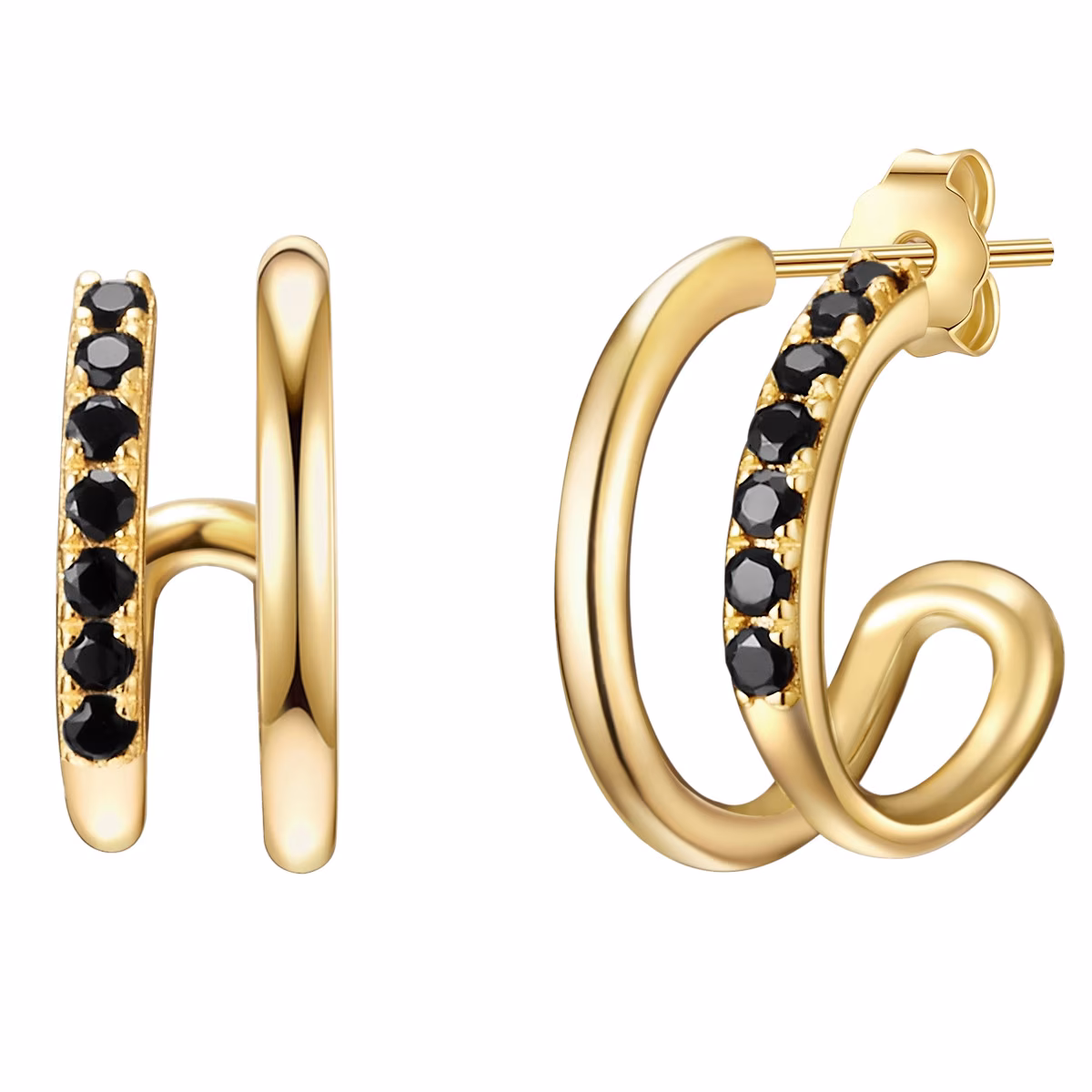 Creolen Sterling Silber Zirkonia in Gelbgold