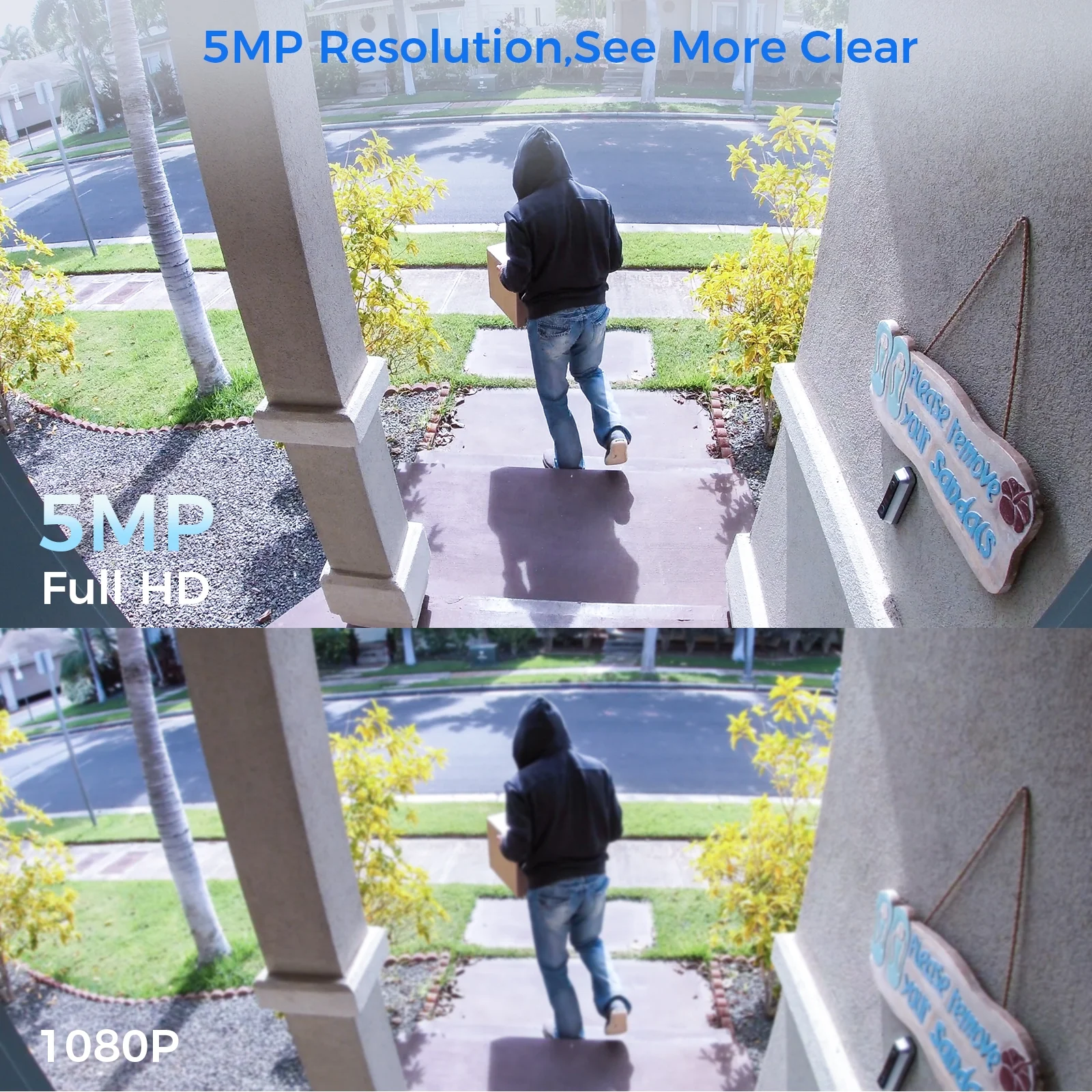 Sovmiku 360 View Pan Tilt Wireless Security Camera System with 1TB Hard Drive Romote View and Recording,4Pcs 5MP Security Cameras with 2-Way Audio,Color Night Vision,AI Human Detection