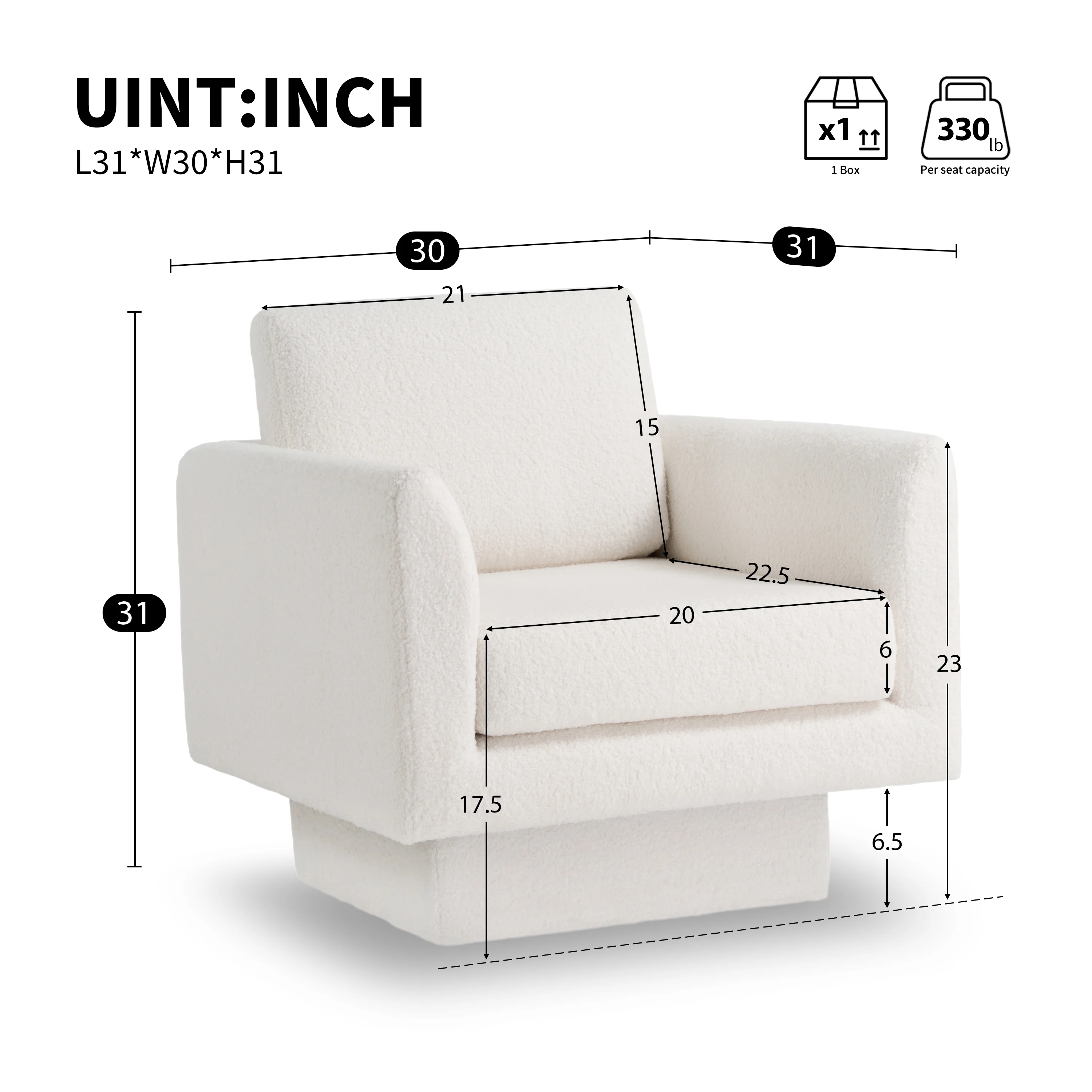 Harper & Bright Designs 360�� Swivel Accent Chairs Set of 2, Round Armchair with Plush Teddy Sherpa Fabric, Thick Padded Seat & Barrel Back, Ergonomic Reading Club Chair for Small Spaces, Cream