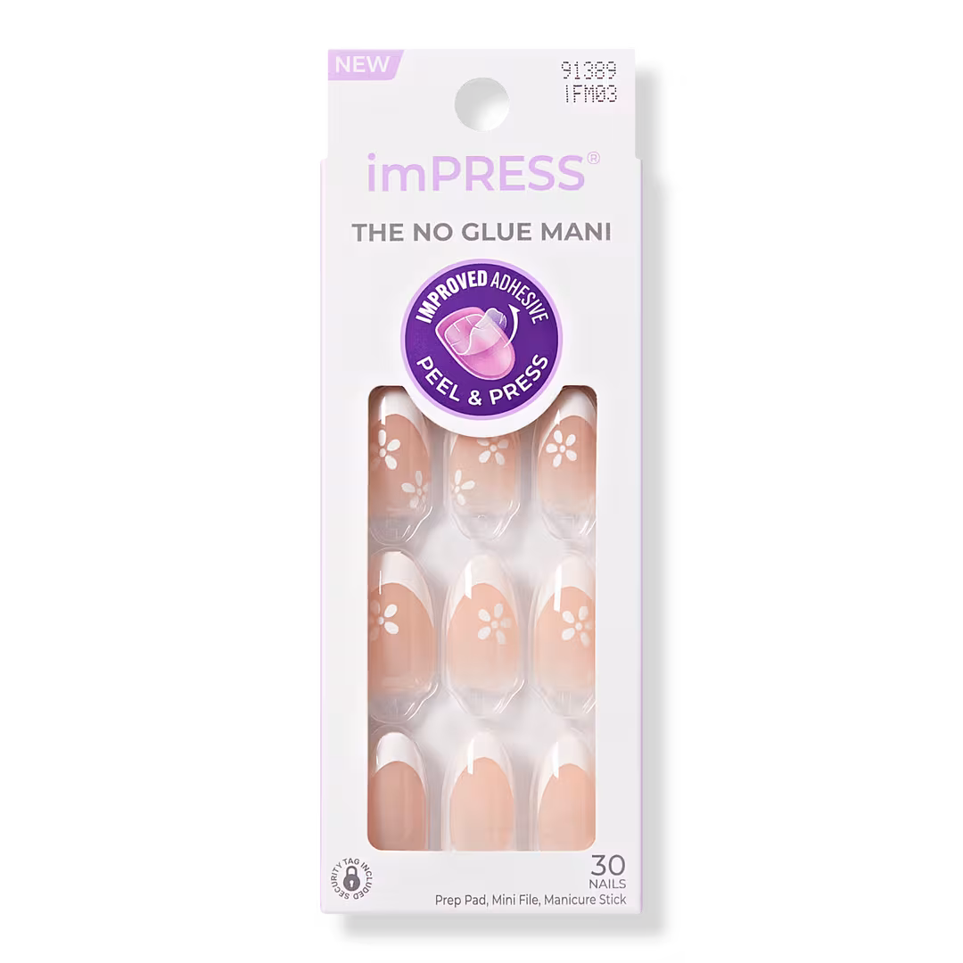 Kiss  Impress French Design Medium Almond Press On Nails