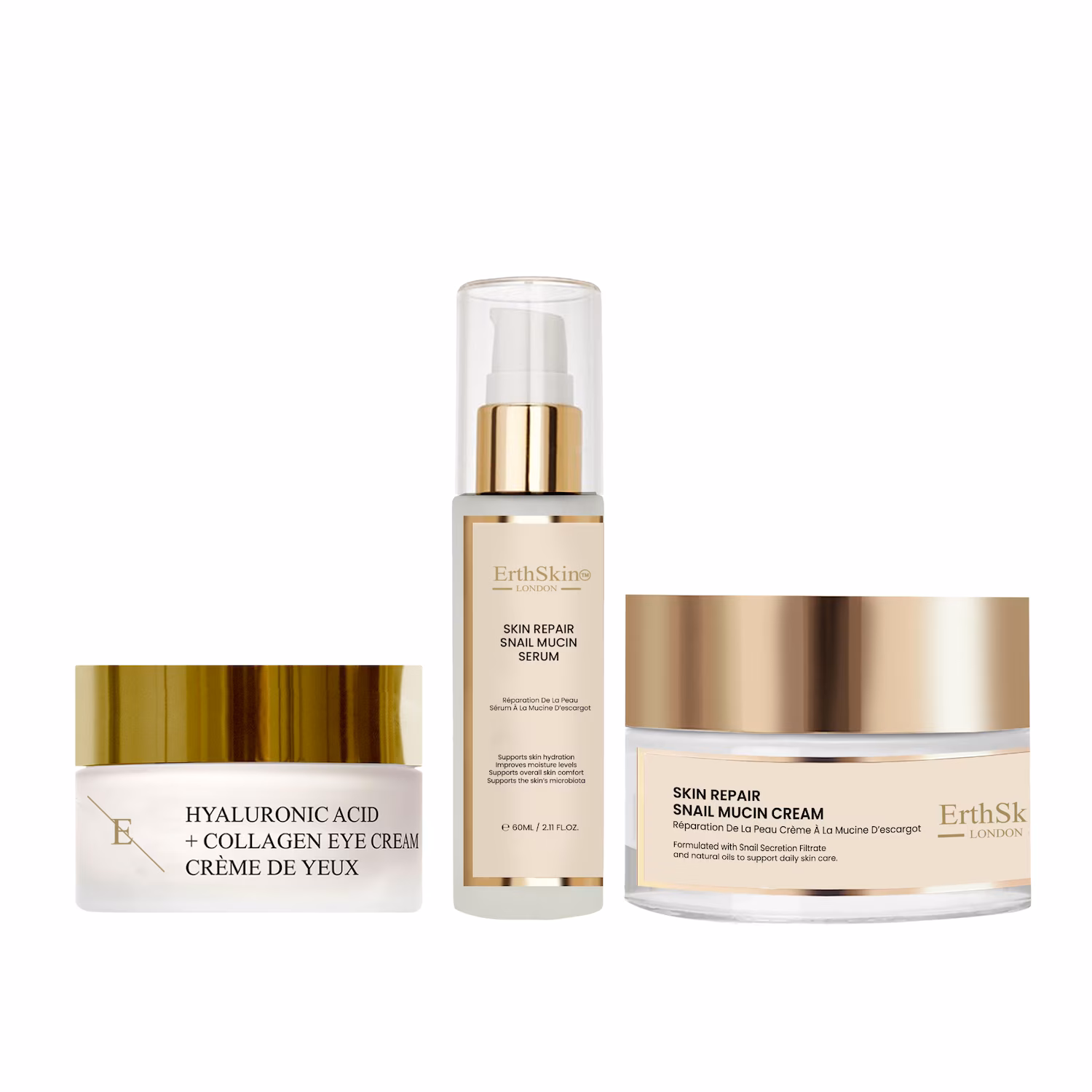 Hautregenerierende Schneckencreme + Schneckenserum + Anti-Aging-Augencreme