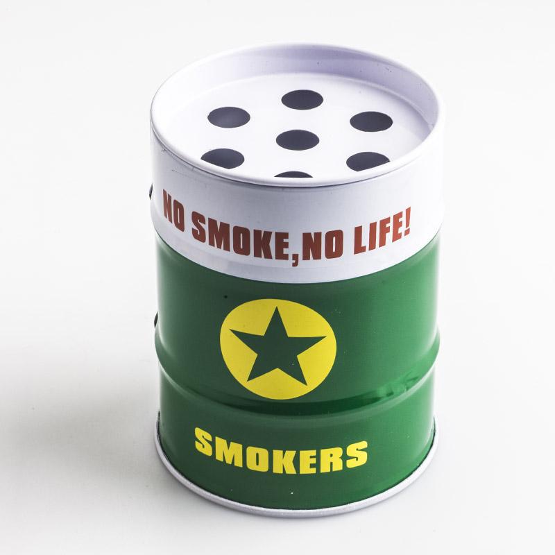 Oil Drum Shaped Tin Ashtray (Random Pattern)