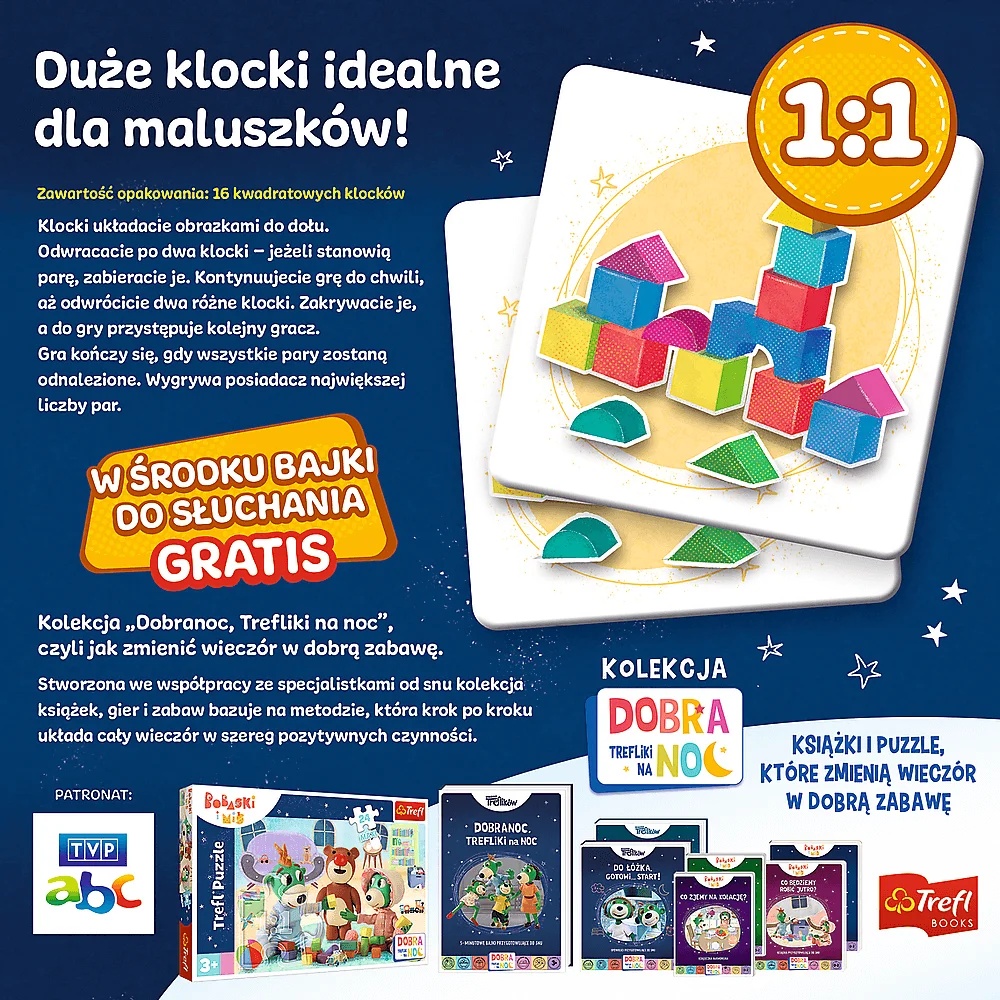Gra Dla Dzieci Mój Pierwszy Memos Dobranoc, Trefliki Na Noc