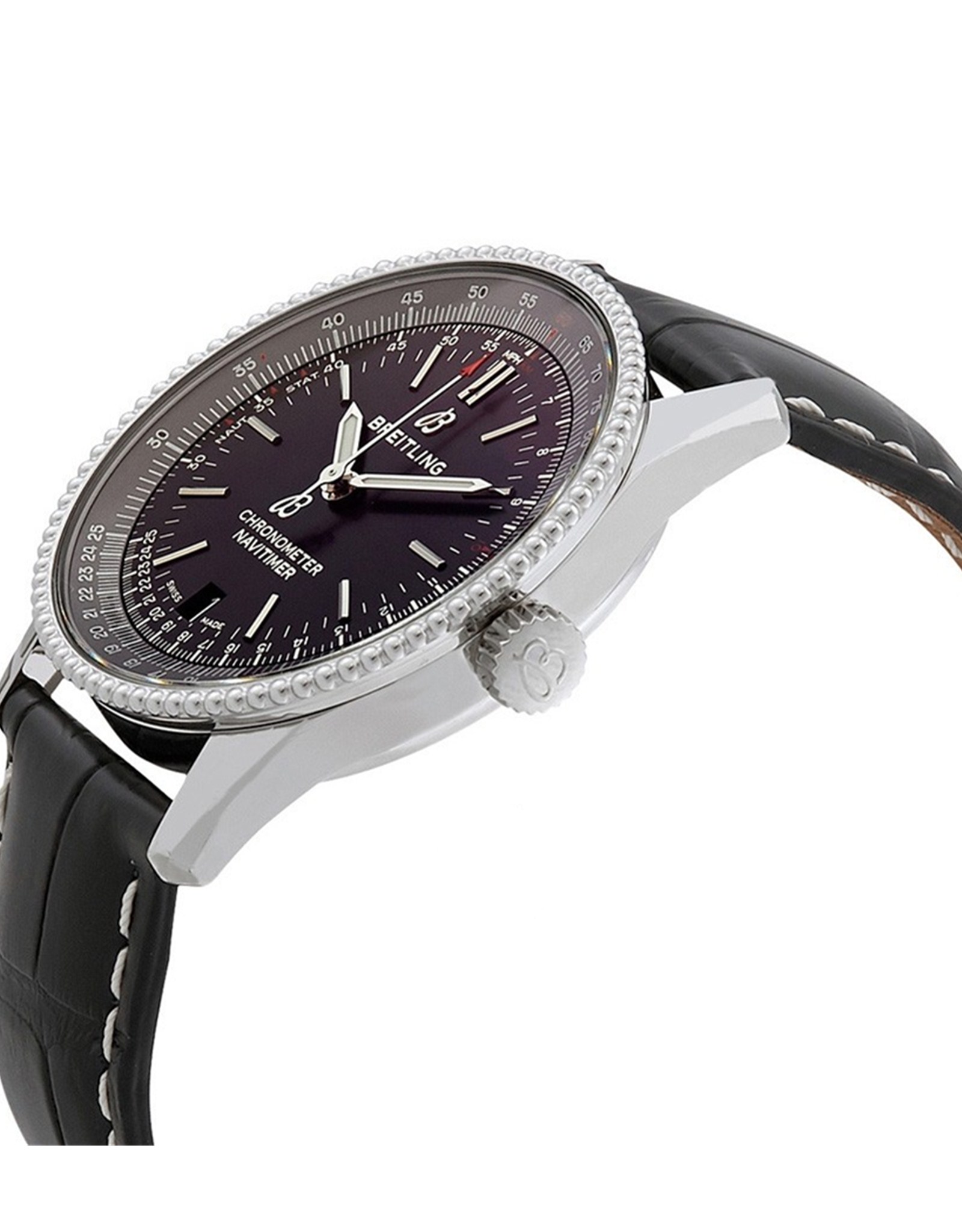 Replica Breitling Navitimer Black Dial Alligator Leather Strap A17325241B1P1