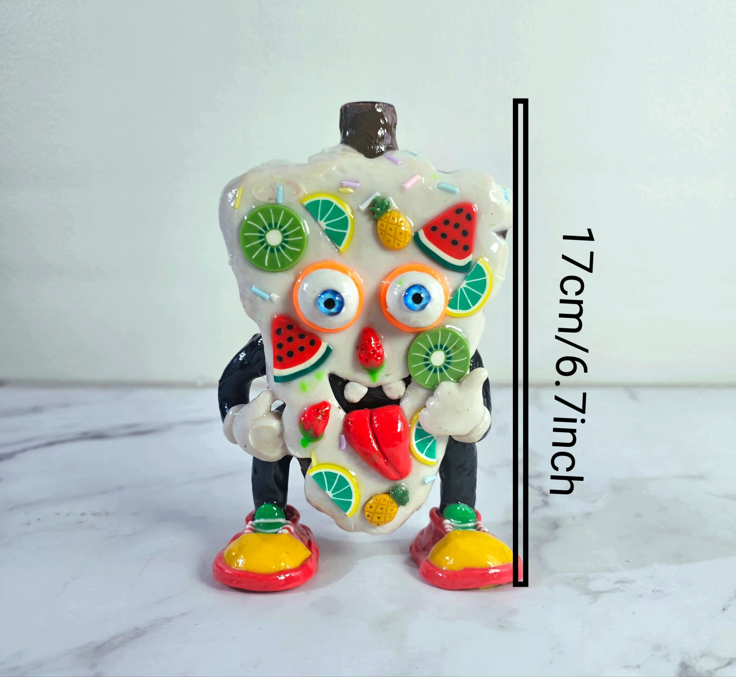 Fruit Pizza Slice mini dab rig 6.7-inch size chart cartoon glass