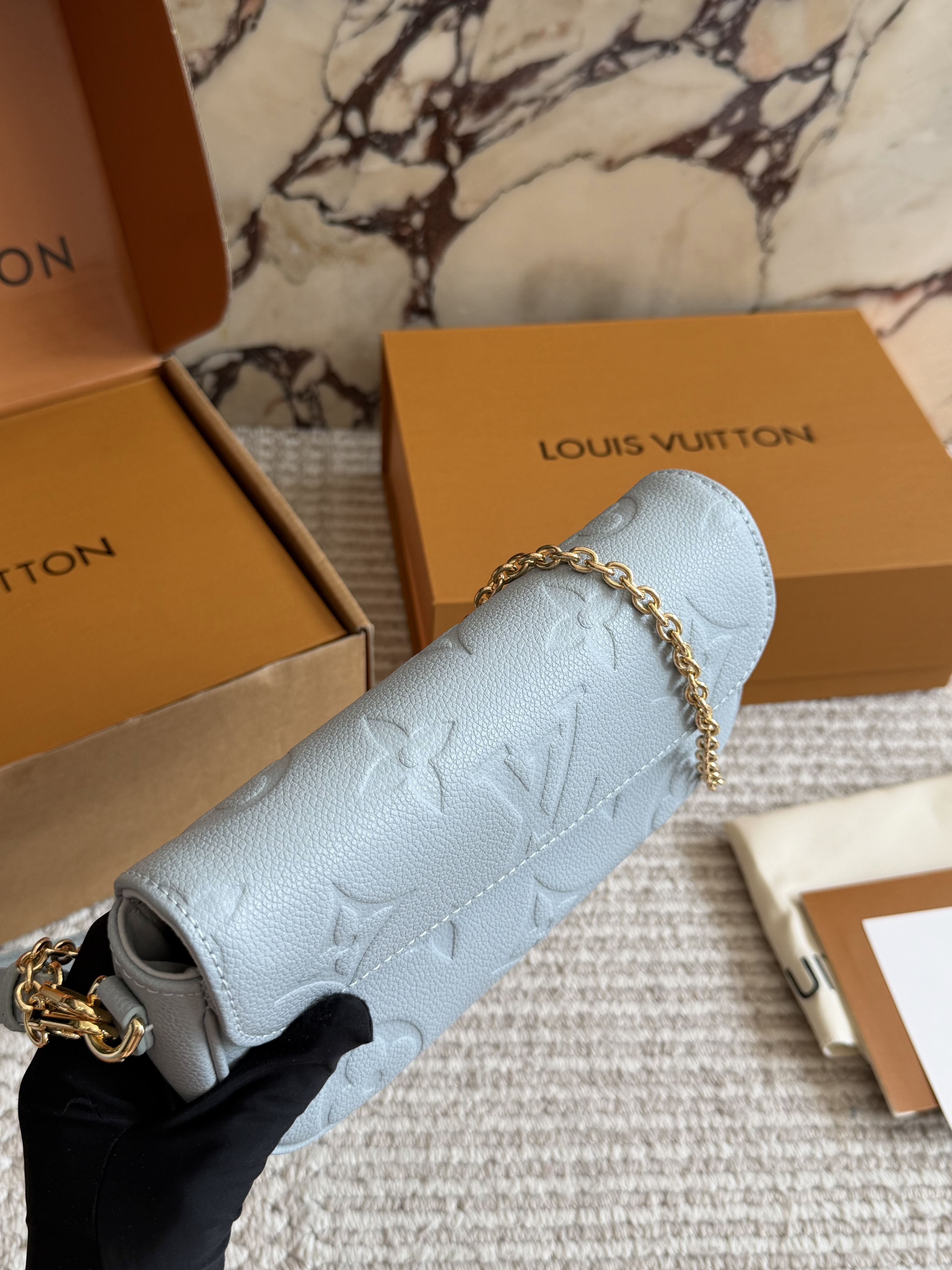 LV Cream White Ivy WOC Mahjong Bag