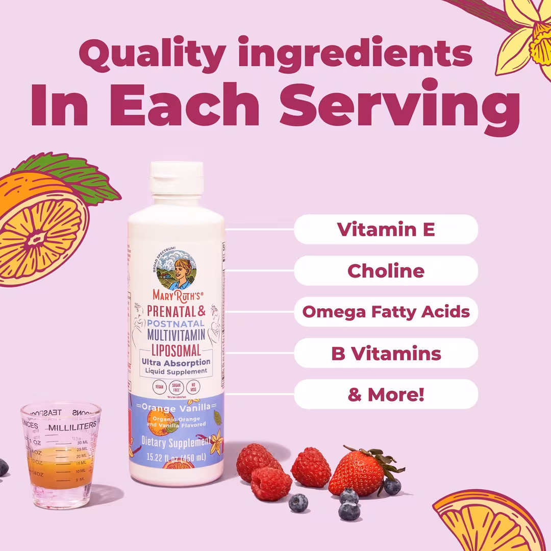 MaryRuth's  Prenatal & Postnatal Multivitamin Liposomal Orange Vanilla