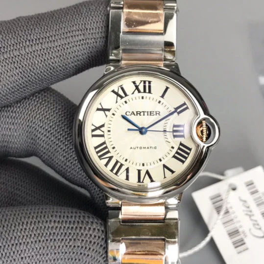 Cartier Watch Balloon 36mm Silver Pink Gold Stainless Steel