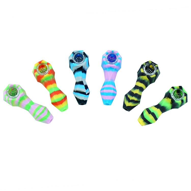 Diamond Cut Silicone Spoon Pipe