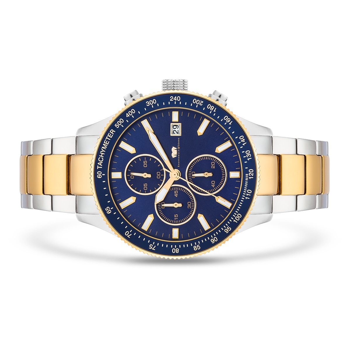 Chronograph Karthago II in Silber Edelstahl in Silber/Gelbgold