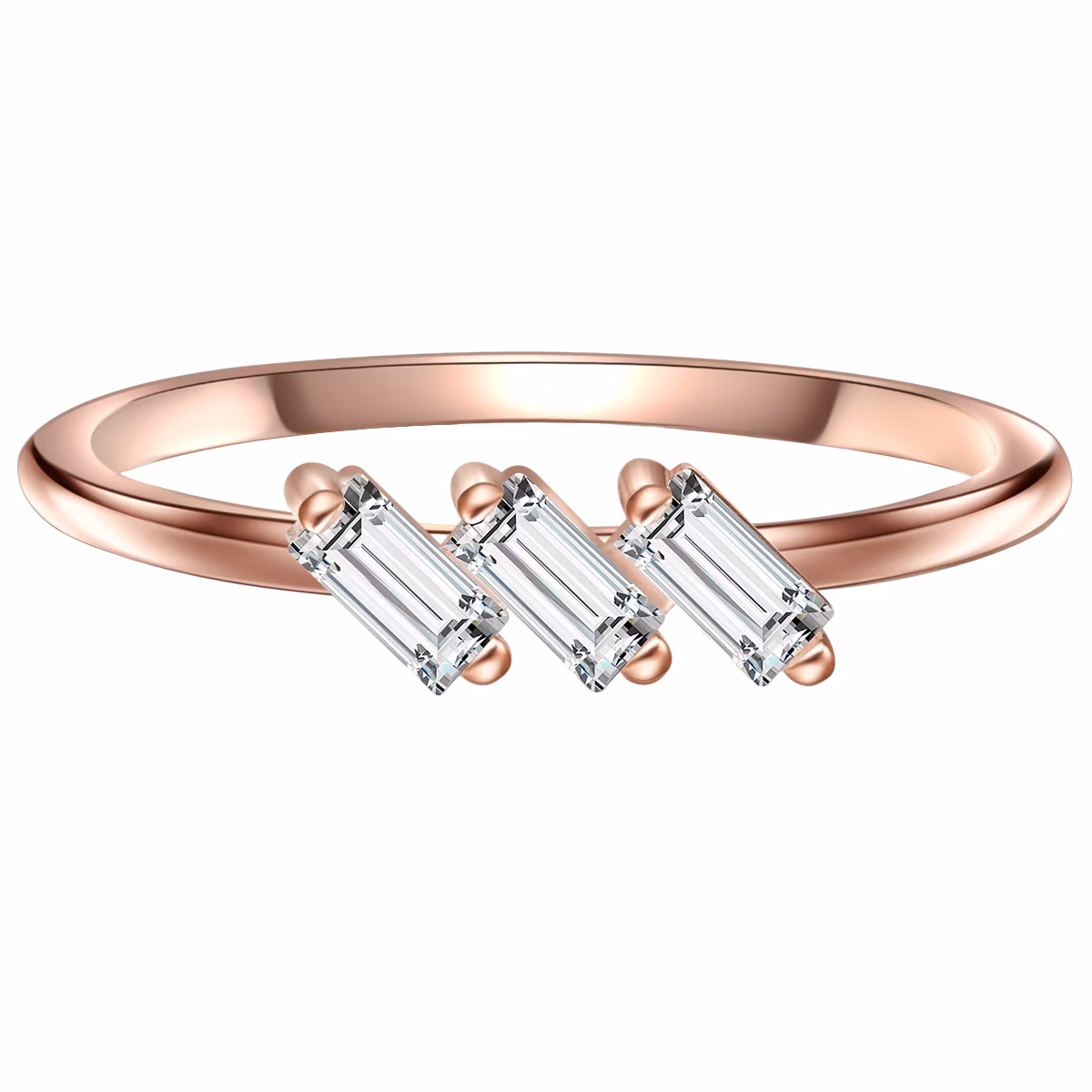 Ring Sterling Silber Bergkristall in Roségold