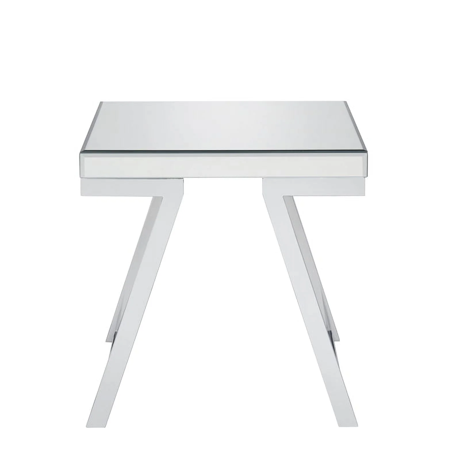 Alfresco Mirrored Glass and Chrome Metal Square End Table