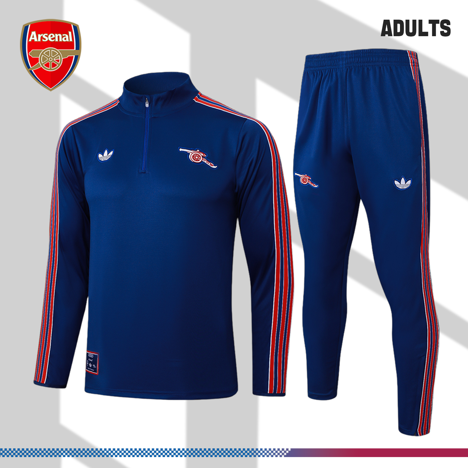 2025/2026 Arsenal Adult Dark Blue Half Zip Training Suit (Adult Kit)