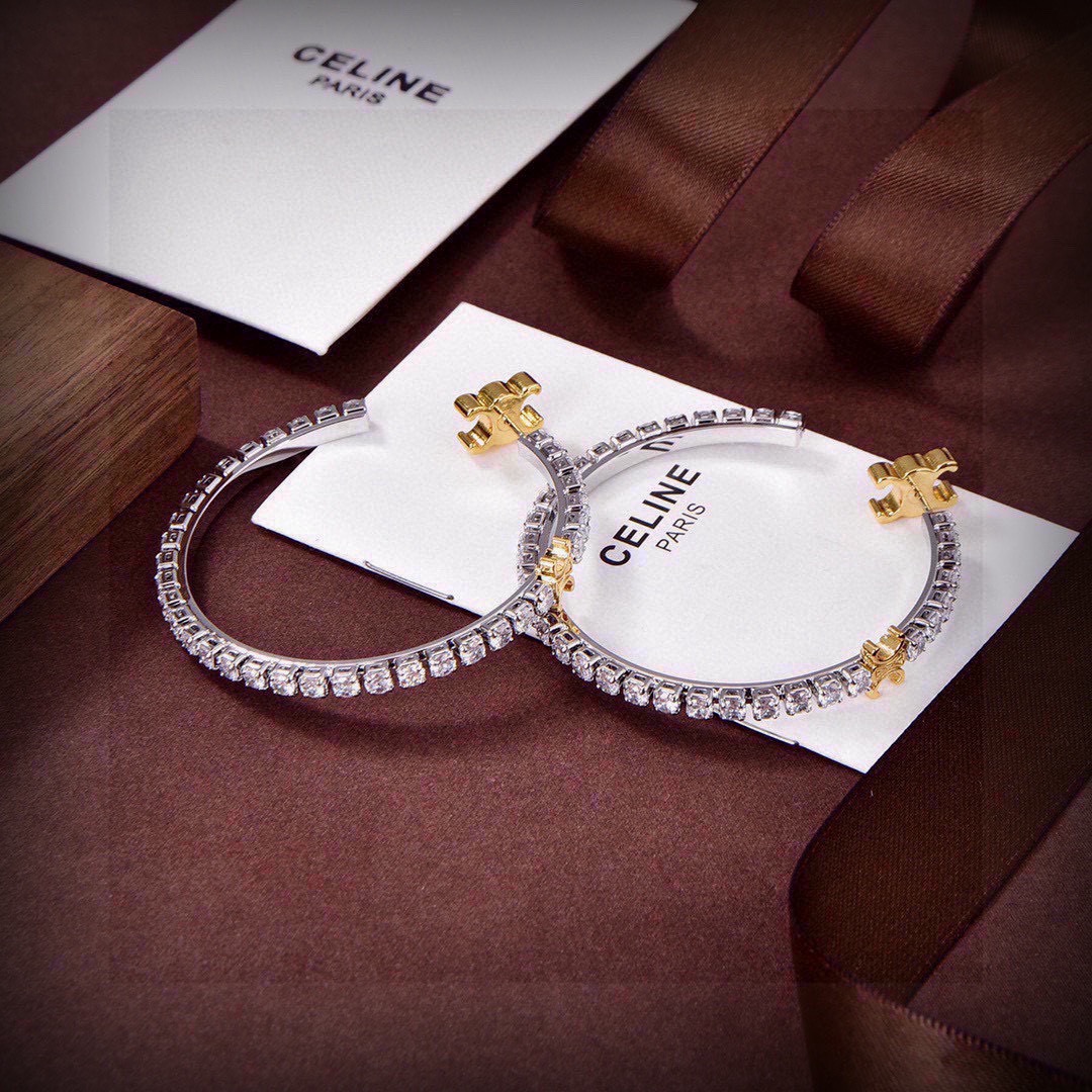 Celine Triomphe Hoop Earrings