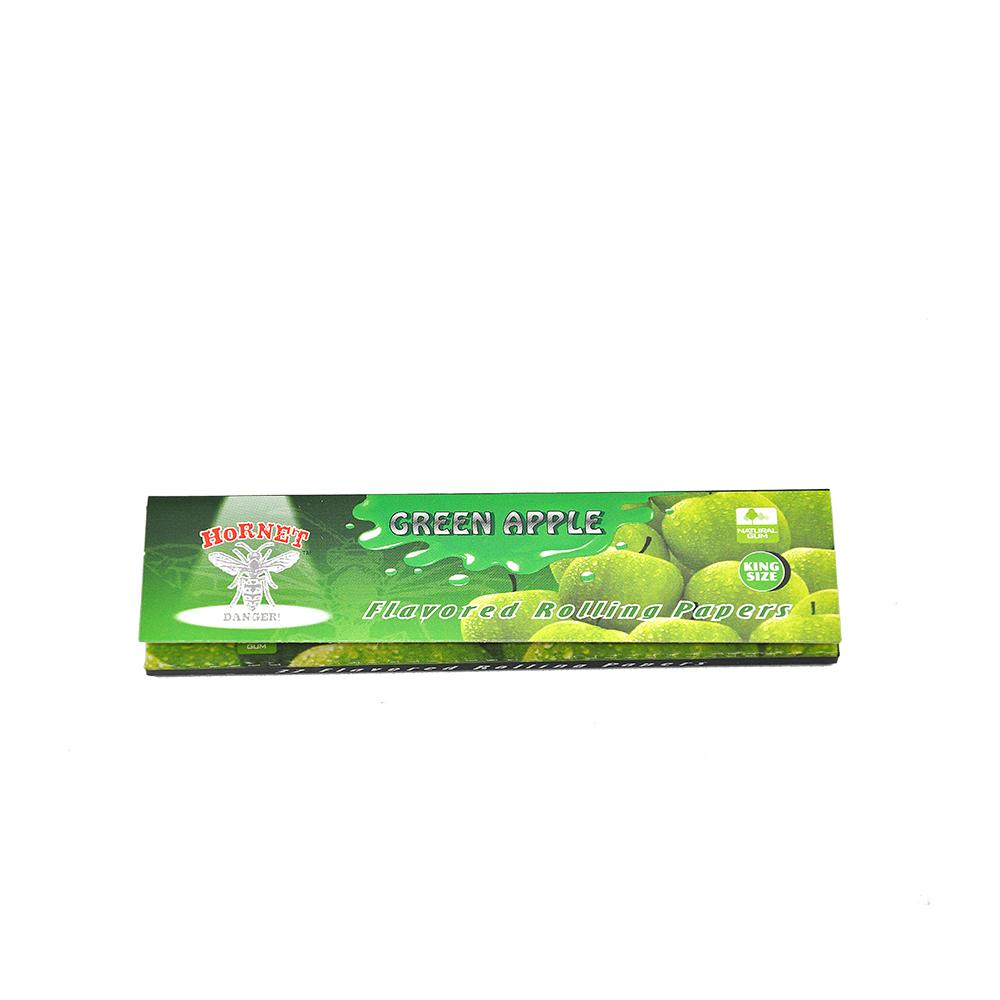 Hornet Kingsize Green Apple Flavored Rolling Paper 5 Booklets