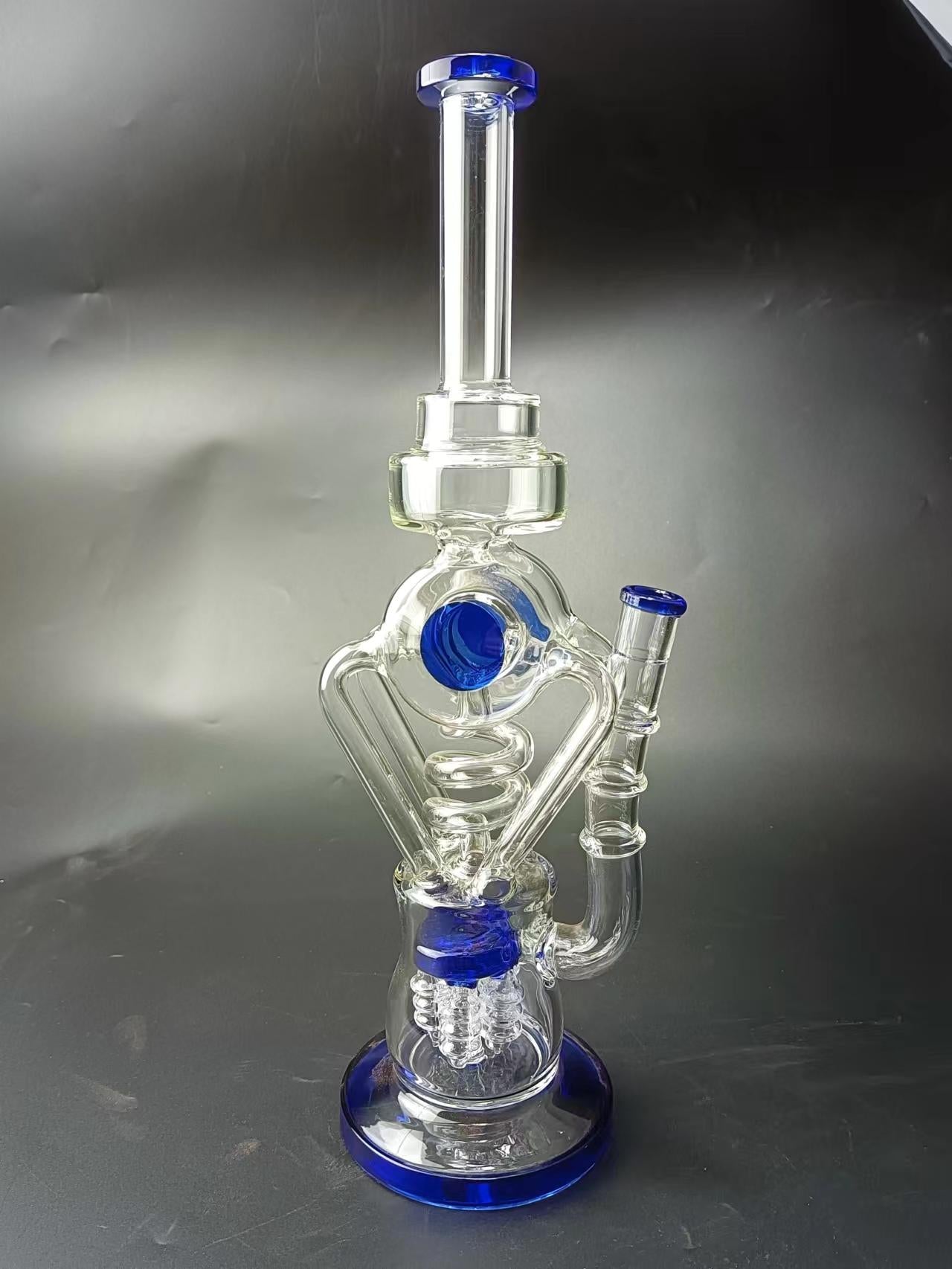 15 Gourd Perc Recycler Glass Bong