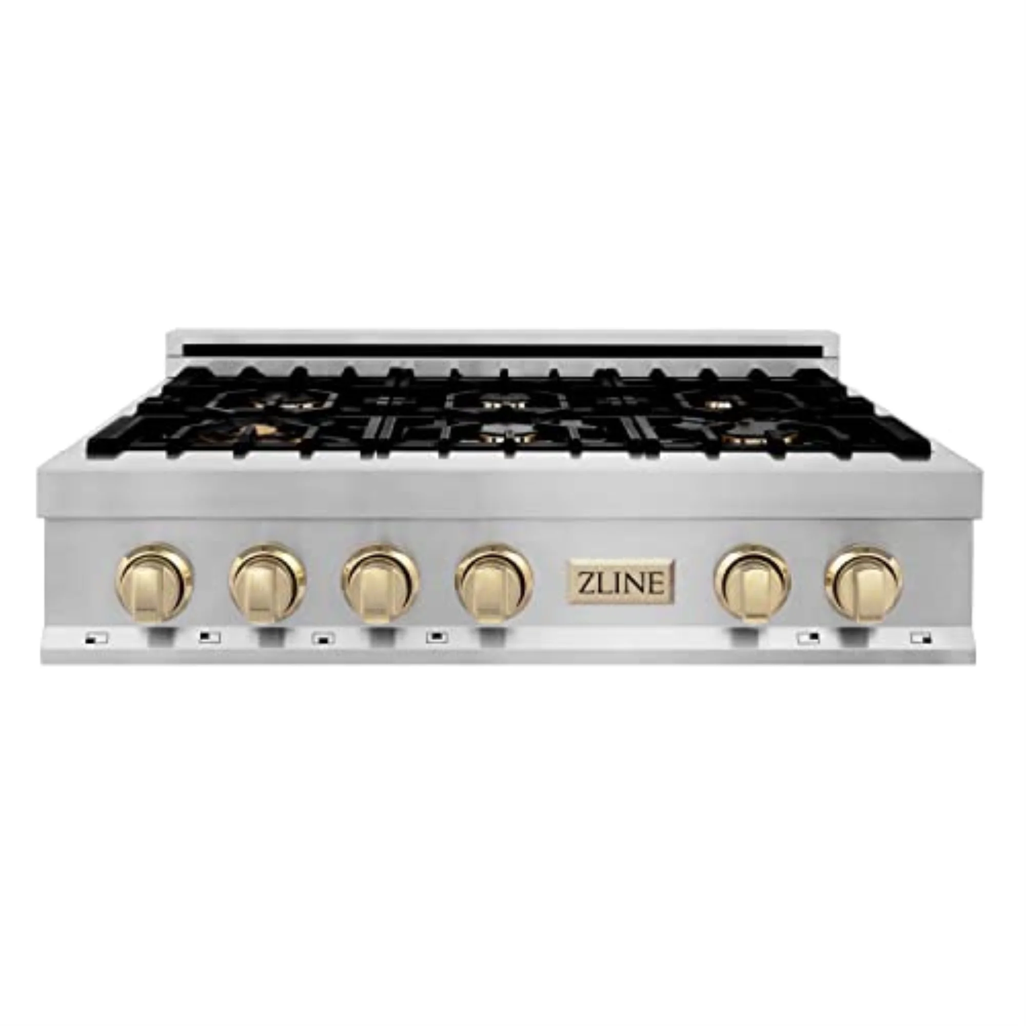 ZLINE 36 in. Autograph Edition Rangetop in Stainless Steel with Gold Accents (RTZ-36-G)