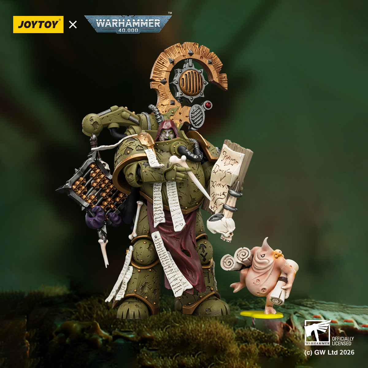 JOYTOY Warhammer 40k 1: 18 Death Guard Biologus Putrifier and Tallyman - JOYTOY WORLD