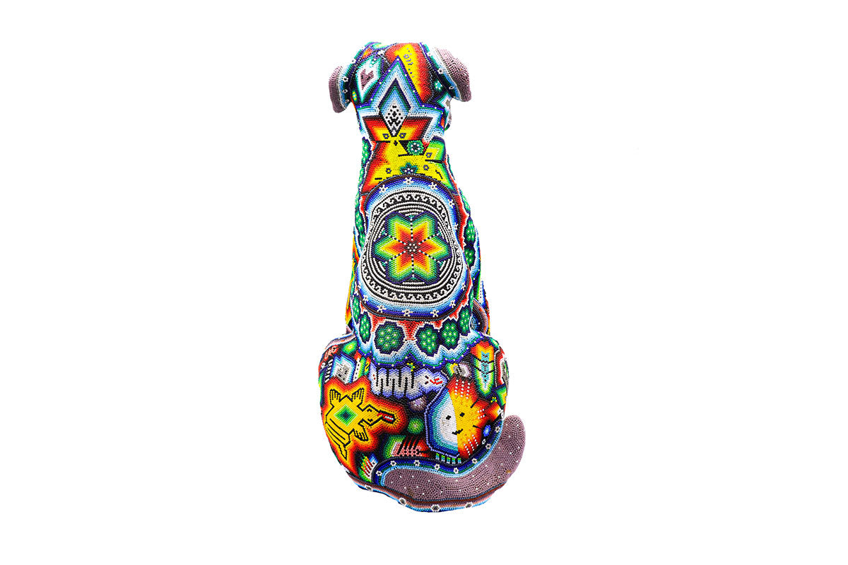 Perro Schnauzer - Obra de Arte Huichol
