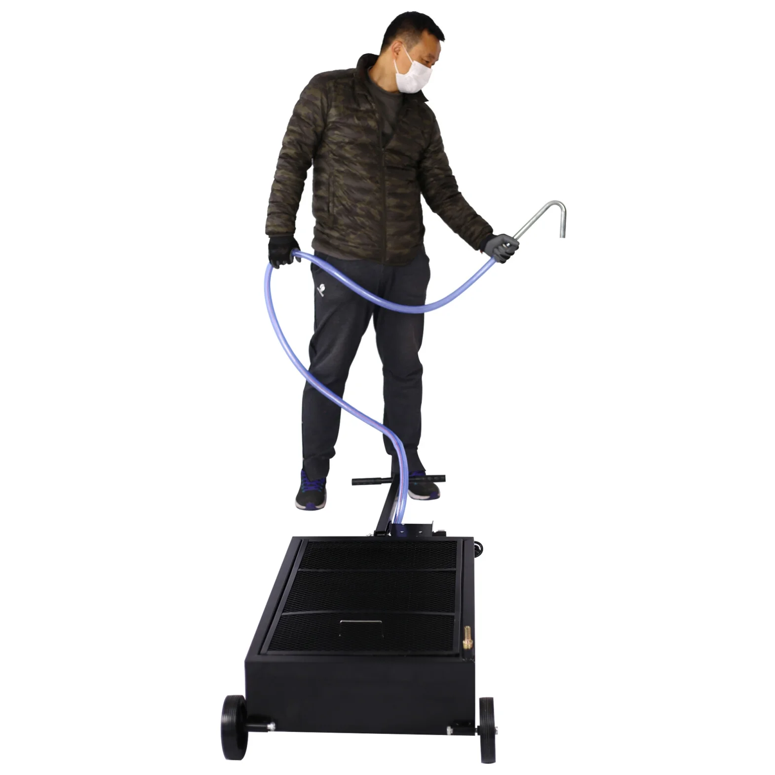 20 Gallon Low Profile Oil Drainer with Electric Pump - Heavy-Duty Automotive Oil Change System, Wheeled Quick Drain Tank & High-Capacity Waste Oil Storage Container for Truck/SUV Maintenance