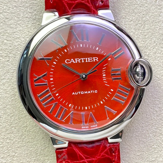 Cartier Watch Balloon 36mm Silver Red Dial