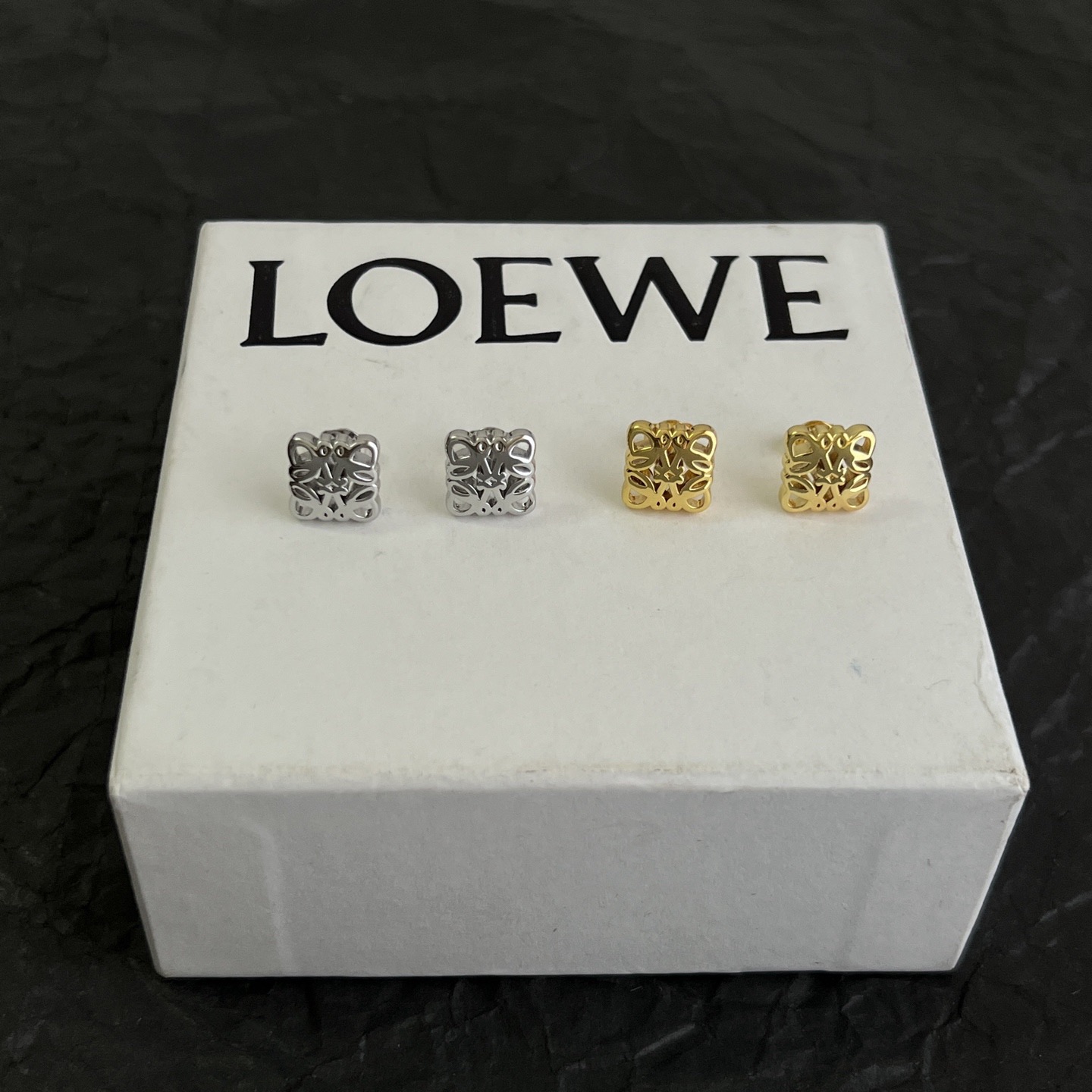Loewe Anagram Logo Emblem Stud earrings