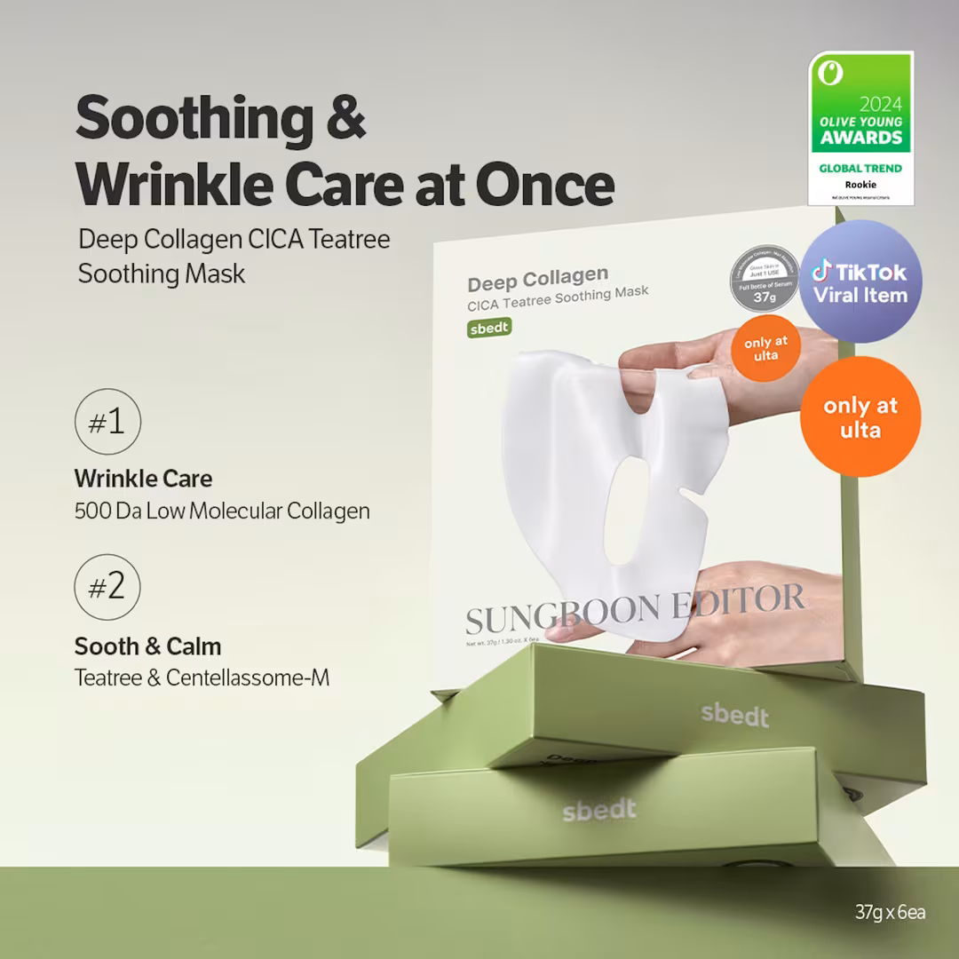 SUNGBOON EDITOR  Deep Collagen CICA Teatree Soothing Mask