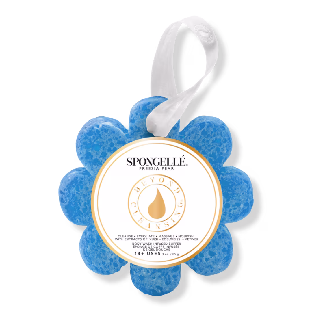 SPONGELLE  Freesia Pear Wild Flower Body Buffer | Body Wash Infused Buffer