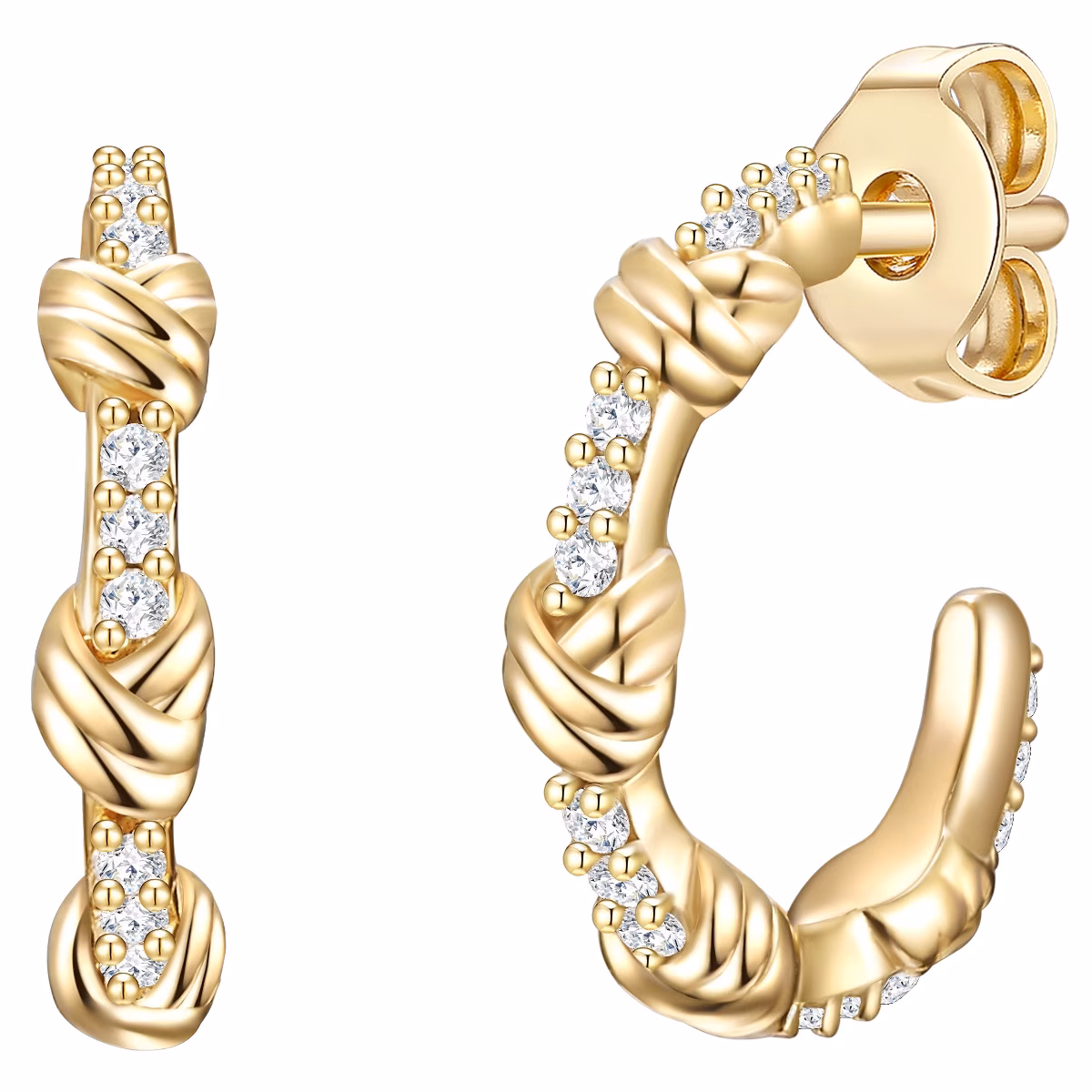 Creolen Sterling Silber Zirkonia in Gelbgold